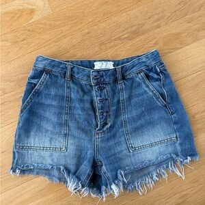 We The Free Distressed Blue Jean Shorts
